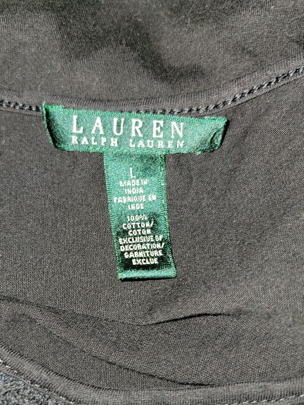 Ralph Lauren Black Embroidered Scoop Neck Top - Picture 4 of 4